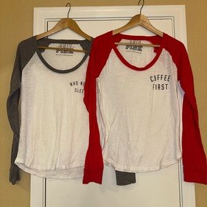 Bundle deal Victoria secret pink long sleeve tees